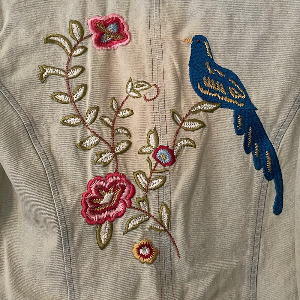 NWT Candie’s Embroidered Moto Denim Jean Jacket Size Large - Picture 6 of 9